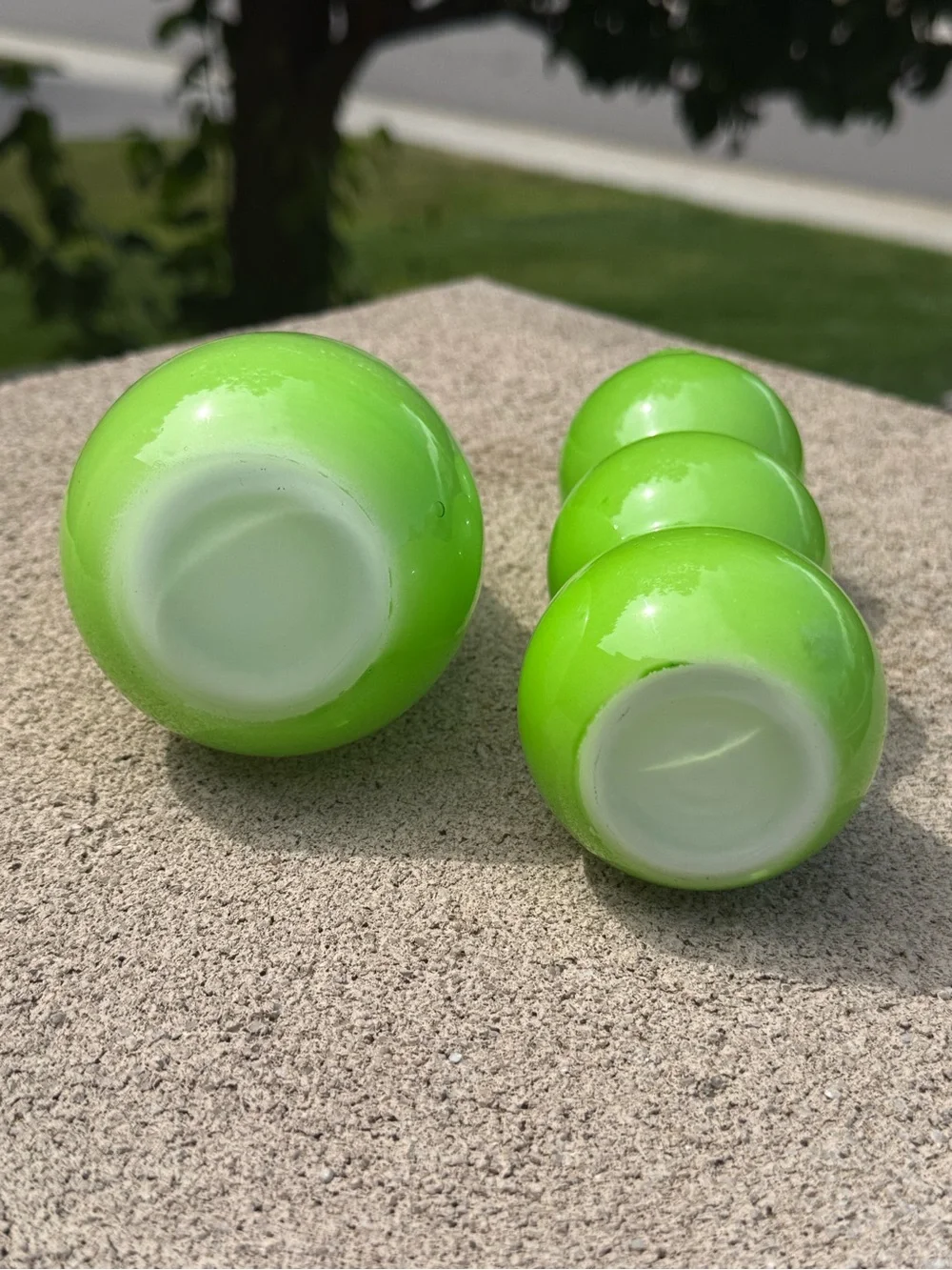 Vibrant, lime green modern vases